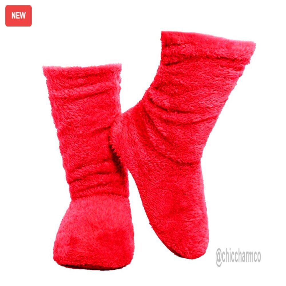 Women's Velvet Slipper Socks Fuzzy Lined Booties Indoor Cozy Warm